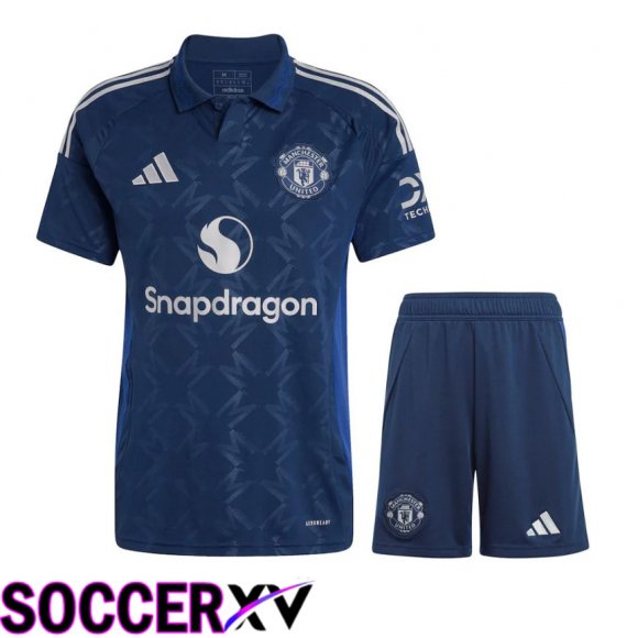 Manchester United Away kit Soccer Jersey + Shorts 2024/2025