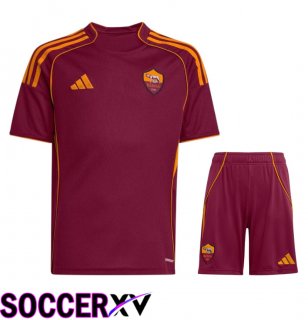 AS Rome Home kit Soccer Jersey + Shorts 2025/2026