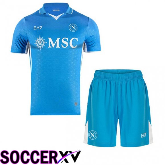 SSC Napoli Kids Home Soccer Jersey Blue 2024/2025