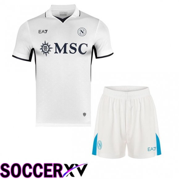 SSC Napoli Kids Away Soccer Jersey White 2024/2025