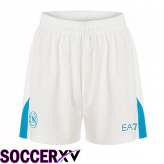 SSC Napoli Away Soccer Shorts White 2024/2025