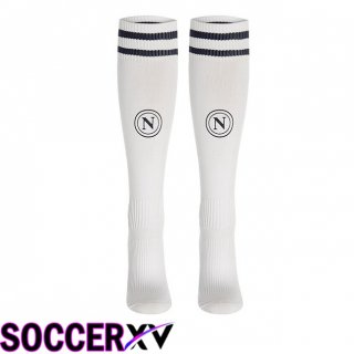 SSC Napoli Away Soccer Socks White 2024/2025