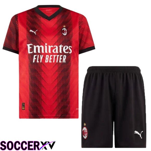 AC Milan Soccer Jersey Home + Shorts 2023/2024