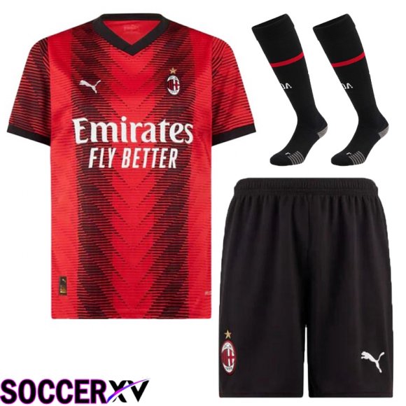 AC Milan Soccer Jersey Home (Shorts + Sock) 2023/2024