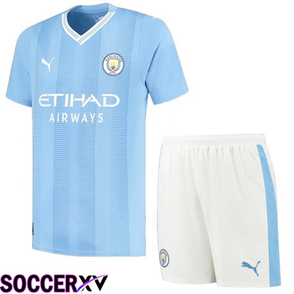 Manchester City Soccer Jersey Home + Shorts 2023/2024