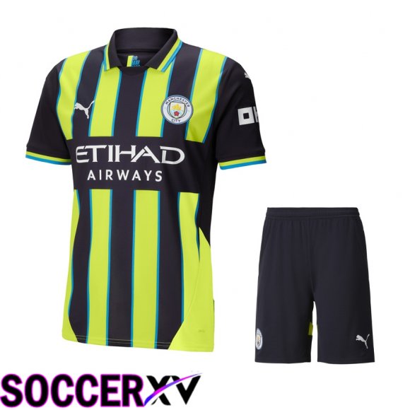 Manchester City Away kit Soccer Jersey + Shorts 2024/2025