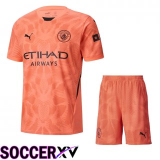 Manchester City Goalkeeper kit Soccer Jersey Pink + Shorts 2024/2025