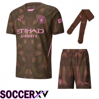 Manchester City Goalkeeper kit Soccer Jersey Brown (Shorts + Socks) 2024/2025