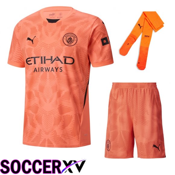 Manchester City Goalkeeper kit Soccer Jersey Pink (Shorts + Socks) 2024/2025