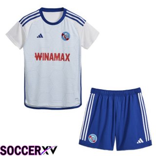 RC Strasbourg Alsace Kids Away Soccer Jersey White 2023/2024