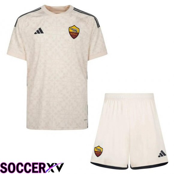 AS Roma Kids Away Soccer Jersey Yellow 2023/2024