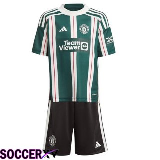 Manchester United Kids Away Soccer Jersey Green 2023/2024