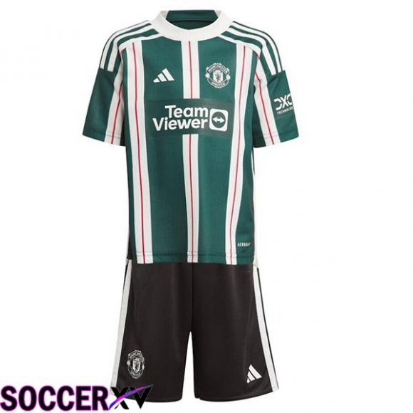 Manchester United Kids Away Soccer Jersey Green 2023/2024