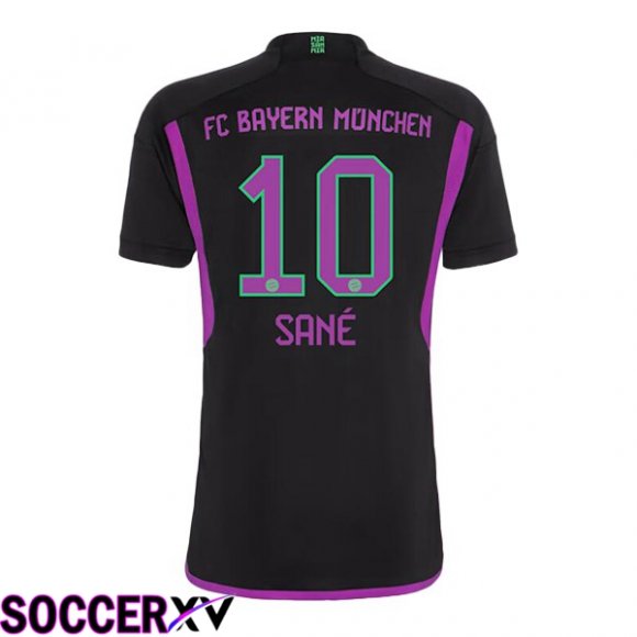 Bayern Munich (Sané 10) Away Soccer Jersey Black 2023/2024