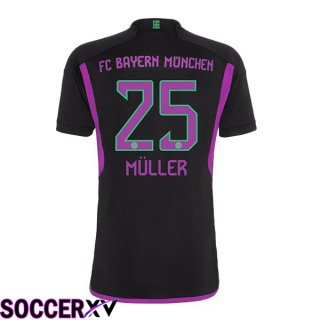 Bayern Munich (Müller 25) Away Soccer Jersey Black 2023/2024