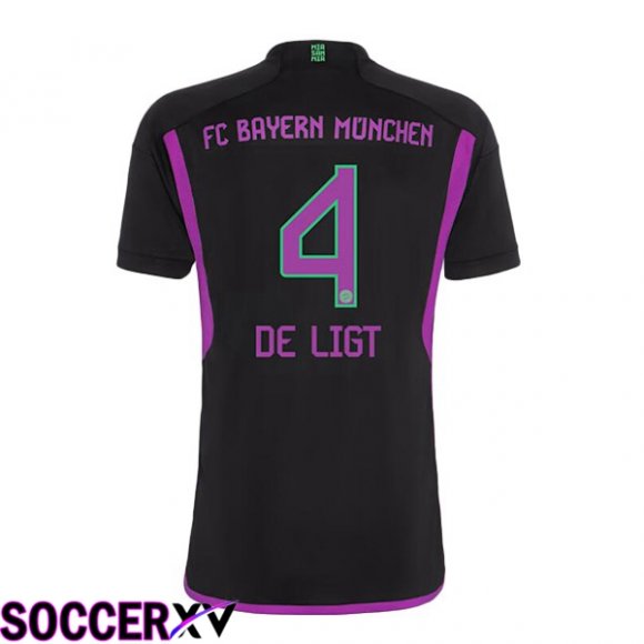 Bayern Munich (de Ligt 4) Away Soccer Jersey Black 2023/2024