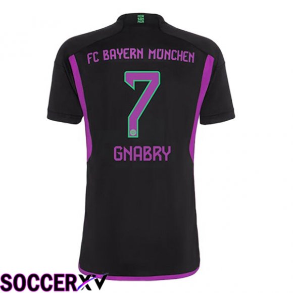 Bayern Munich (Gnabry 7) Away Soccer Jersey Black 2023/2024