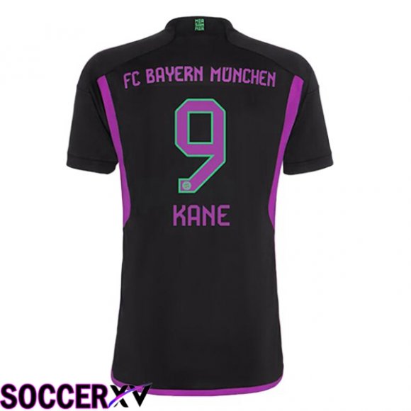 Bayern Munich (Kane 9) Away Soccer Jersey Black 2023/2024