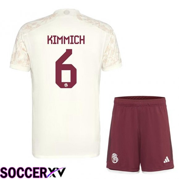 Bayern Munich (Kimmich 6) Kids Third Soccer Jersey Yellow 2023/2024