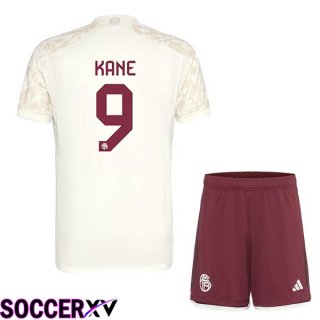 Bayern Munich (Kane 9) Kids Third Soccer Jersey Yellow 2023/2024