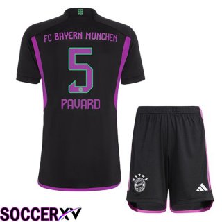 Bayern Munich (Pavard 5) Kids Away Soccer Jersey Black 2023/2024