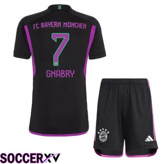 Bayern Munich (Gnabry 7) Kids Away Soccer Jersey Black 2023/2024