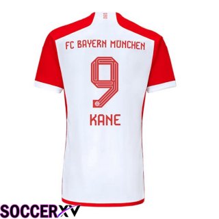 Bayern Munich (Kane 9) Home Soccer Jersey White Red 2023/2024