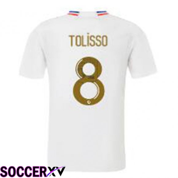 Lyon OL (TOLISSO 8) Home Soccer Jersey White 2023/2024