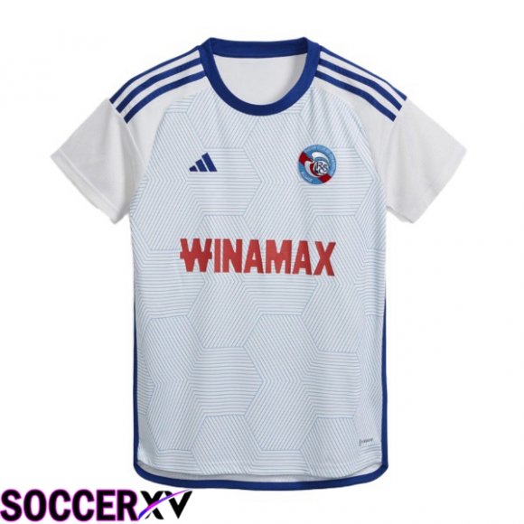 RC Strasbourg Alsace Away Soccer Jersey White 2023/2024