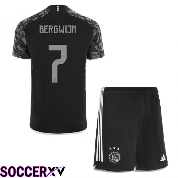 AFC Ajax (Bergwijn 7) Kids Third Soccer Jersey Black 2023/2024