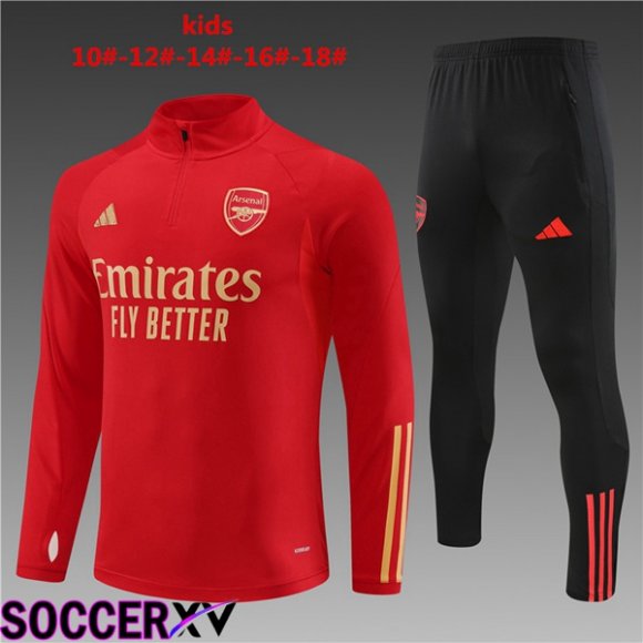 Arsenal Kids Training Tracksuit Suit Red 2023/2024