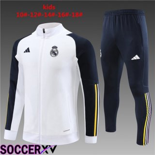 Real Madrid Kids Training Tracksuit Suit - Jacket White 2023/2024