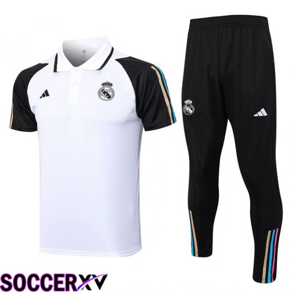 Real Madrid Soccer Polo + Pants White 2023/2024