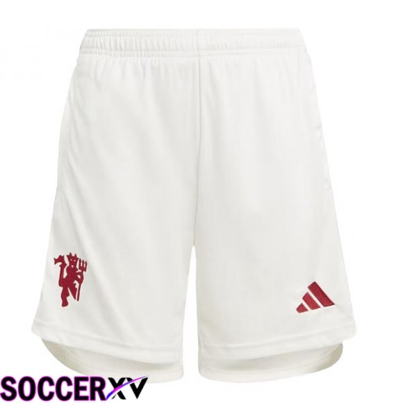 Manchester United Soccer Shorts Third White 2023/2024