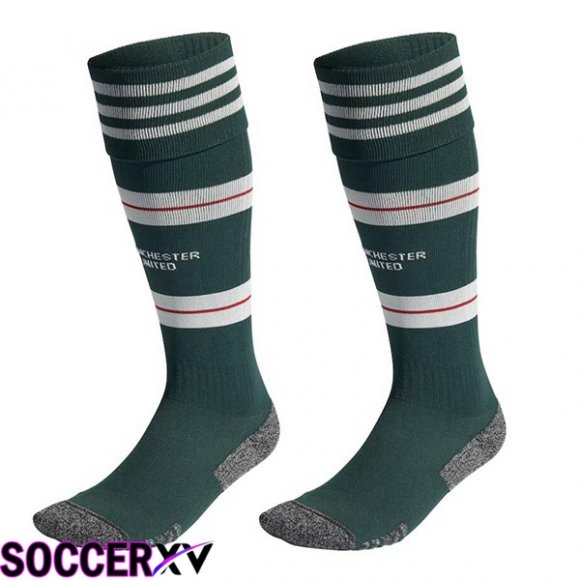 Manchester United Soccer Socks Away Green 2023/2024