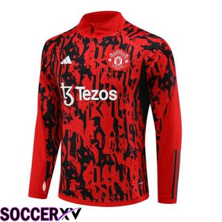 Manchester United Training Sweatshirt Red Black 2023/2024