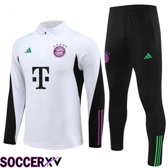 Bayern Munich Training Tracksuit Suit White 2023/2024