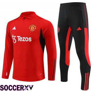 Manchester United Training Tracksuit Suit Red 2023/2024