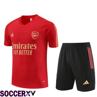 Arsenal Training T Shirt + Shorts Red 2023/2024