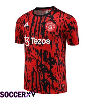 Manchester United Training T Shirt Black Red 2023/2024