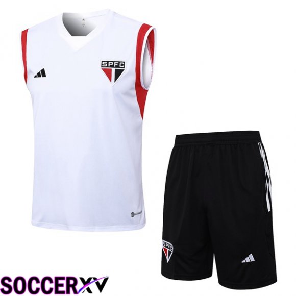 Sao Paulo FC Soccer Vest + Shorts White 2023/2024