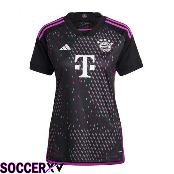 Bayern Munich Womens Away Soccer Jersey Black 2023/2024