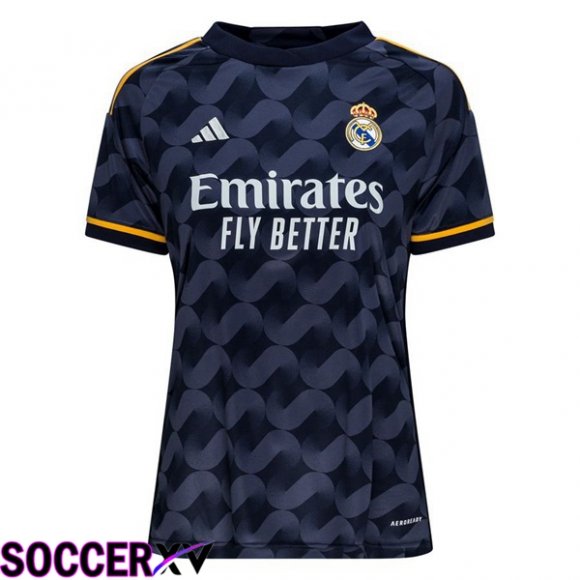 Real Madrid Womens Away Soccer Jersey Blue Royal 2023/2024