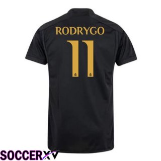 Real Madrid (Rodrygo 11) Third Soccer Jersey Black 2023/2024