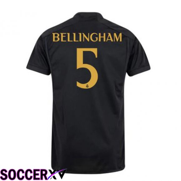 Real Madrid (Bellingham 5) Third Soccer Jersey Black 2023/2024