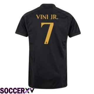 Real Madrid (Vini Jr. 7) Third Soccer Jersey Black 2023/2024