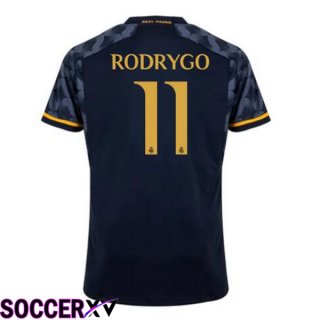 Real Madrid (Rodrygo 11) Away Soccer Jersey Blue Royal 2023/2024