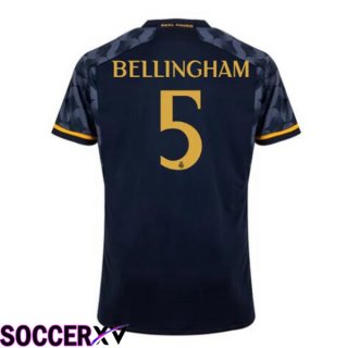 Real Madrid (Bellingham 5) Away Soccer Jersey Blue Royal 2023/2024