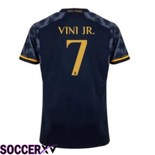 Real Madrid (Vini Jr. 7) Away Soccer Jersey Blue Royal 2023/2024