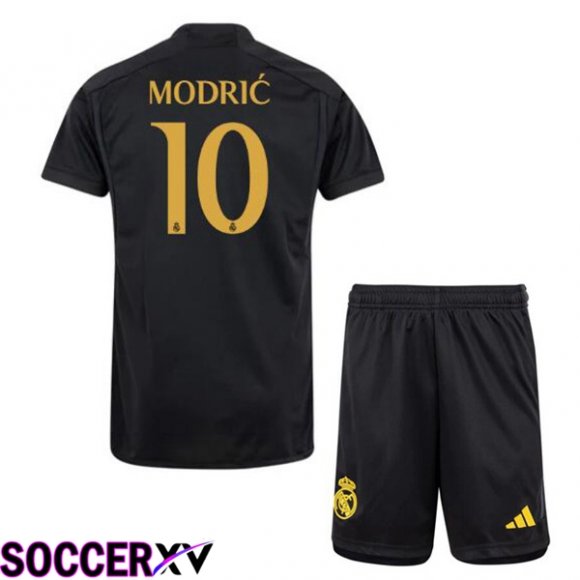 Real Madrid (Modrić 10) Kids Third Soccer Jersey Black 2023/2024